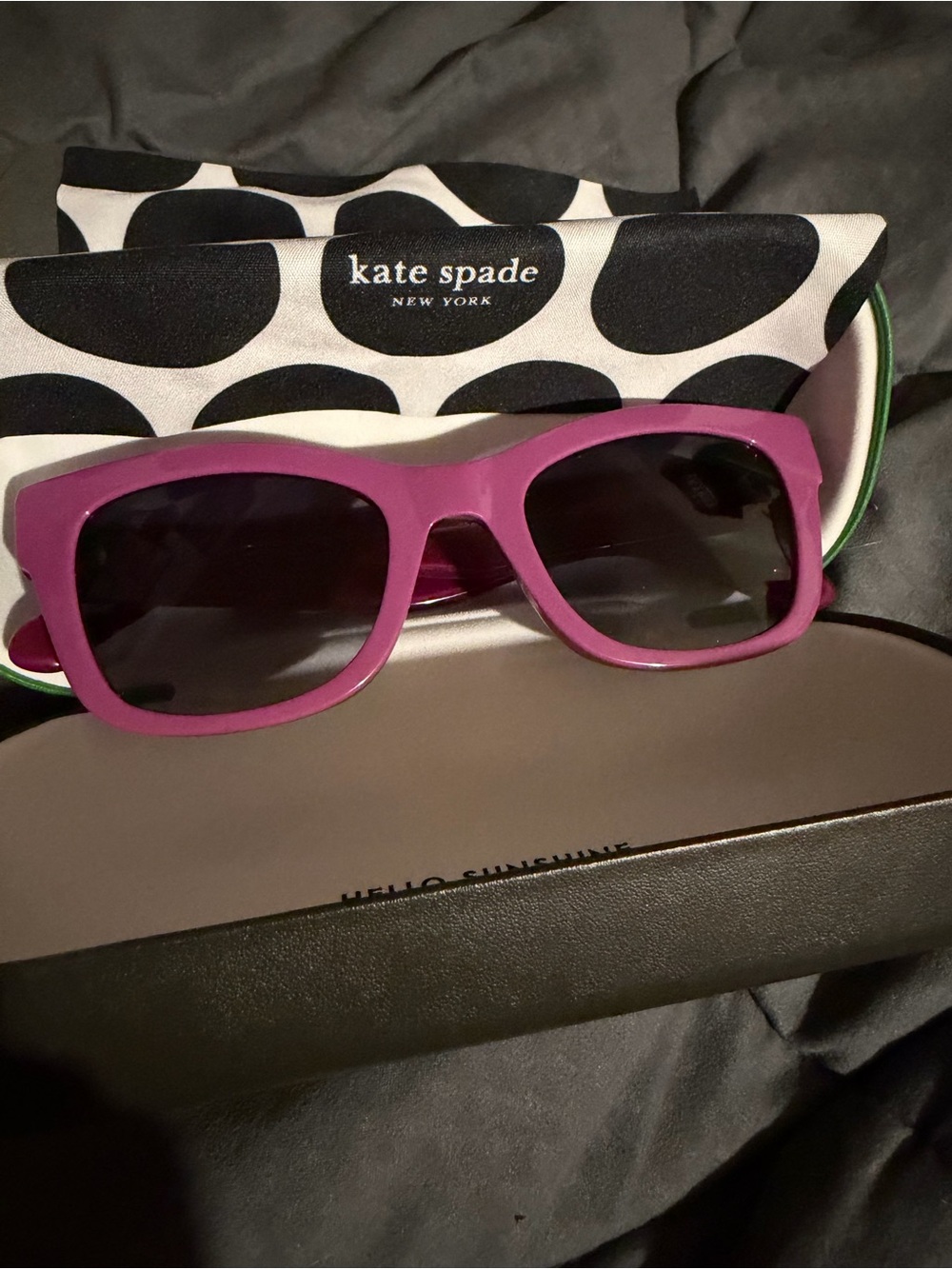 kate spade Purple Rectangular Sunglasses with Dark Lenses